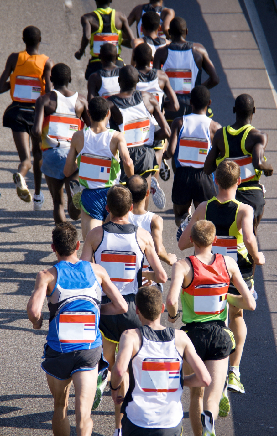 Athletes running a marathon